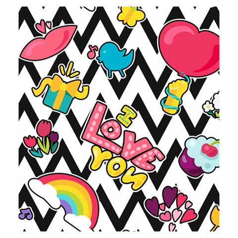 Vector Romantic Love Seamless Pattern Drawstring Pouch (Medium) from ArtsNow.com Front