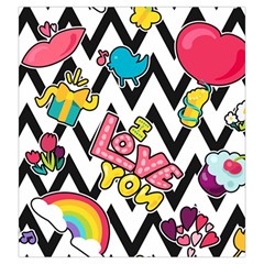 Vector Romantic Love Seamless Pattern Drawstring Pouch (Large) from ArtsNow.com Back