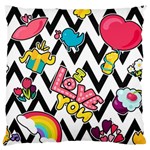 Vector Romantic Love Seamless Pattern Standard Premium Plush Fleece Cushion Case (One Side)