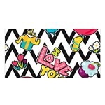 Vector Romantic Love Seamless Pattern Satin Shawl 45  x 80 