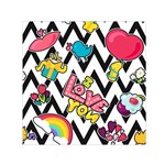 Vector Romantic Love Seamless Pattern Square Satin Scarf (30  x 30 )