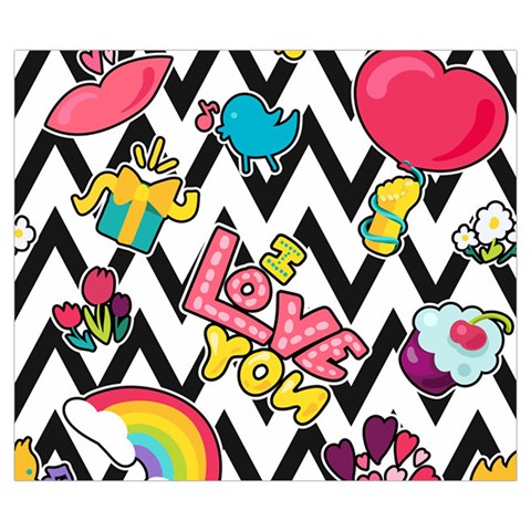 Vector Romantic Love Seamless Pattern Zipper Large Tote Bag from ArtsNow.com Front