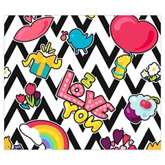 Vector Romantic Love Seamless Pattern Zipper Large Tote Bag from ArtsNow.com Back