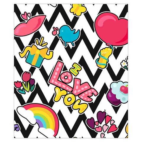 Vector Romantic Love Seamless Pattern Drawstring Pouch (XS) from ArtsNow.com Front