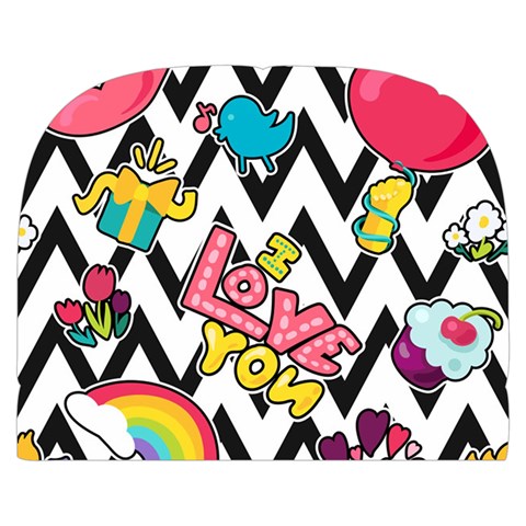 Vector Romantic Love Seamless Pattern Make Up Case (Small) from ArtsNow.com Back