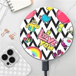 Vector Romantic Love Seamless Pattern Wireless Fast Charger(White)
