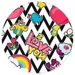 Vector Romantic Love Seamless Pattern Round Trivet