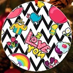 Vector Romantic Love Seamless Pattern UV Print Acrylic Ornament Round