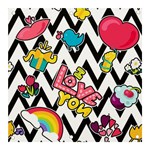 Vector Romantic Love Seamless Pattern Banner and Sign 3  x 3 