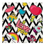 Vector Romantic Love Seamless Pattern Banner and Sign 4  x 4 
