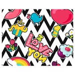 Vector Romantic Love Seamless Pattern Premium Plush Fleece Blanket (Medium)