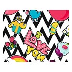 Vector Romantic Love Seamless Pattern Premium Plush Fleece Blanket (Large)