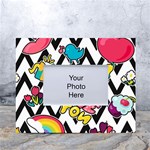 Vector Romantic Love Seamless Pattern White Tabletop Photo Frame 4 x6 