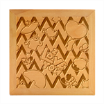 Vector Romantic Love Seamless Pattern Wood Photo Frame Cube