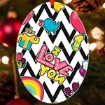 Vector Romantic Love Seamless Pattern UV Print Acrylic Ornament Oval