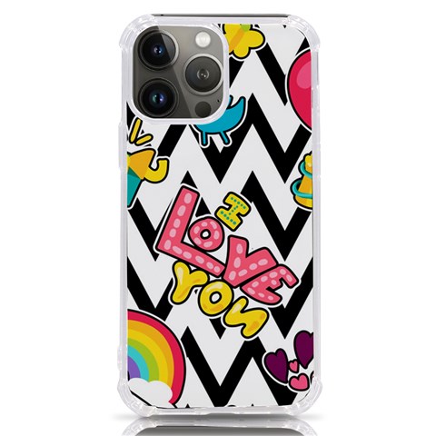 Vector Romantic Love Seamless Pattern iPhone 13 Pro Max TPU UV Print Case from ArtsNow.com Front