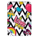 Vector Romantic Love Seamless Pattern Rectangular Glass Fridge Magnet (4 pack)