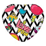 Vector Romantic Love Seamless Pattern Heart Glass Fridge Magnet (4 pack)