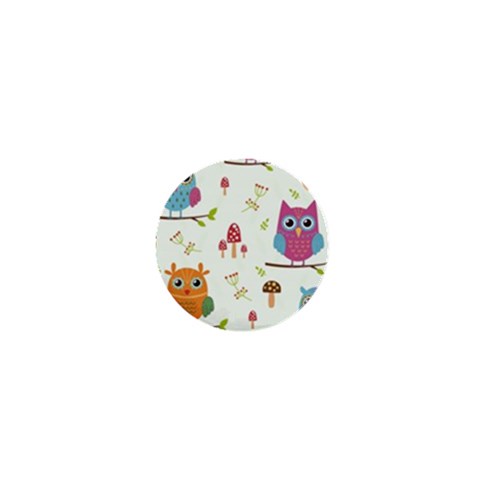Forest Seamless Pattern With Cute Owls 1  Mini Magnets from ArtsNow.com Front