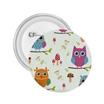 Forest Seamless Pattern With Cute Owls 2.25  Buttons