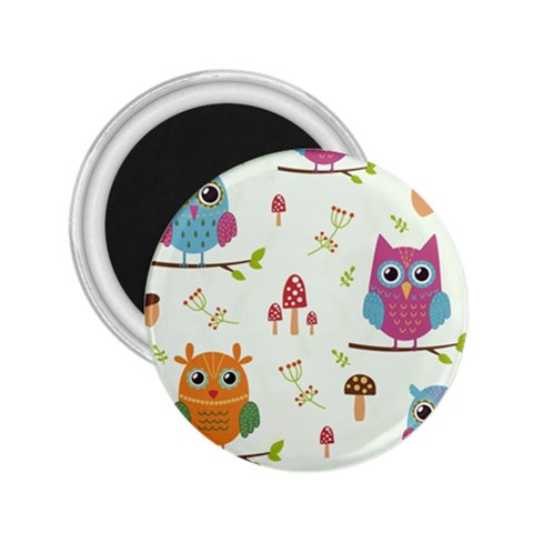 Forest Seamless Pattern With Cute Owls 2.25  Magnets from ArtsNow.com Front