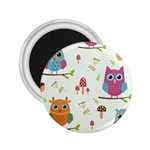 Forest Seamless Pattern With Cute Owls 2.25  Magnets