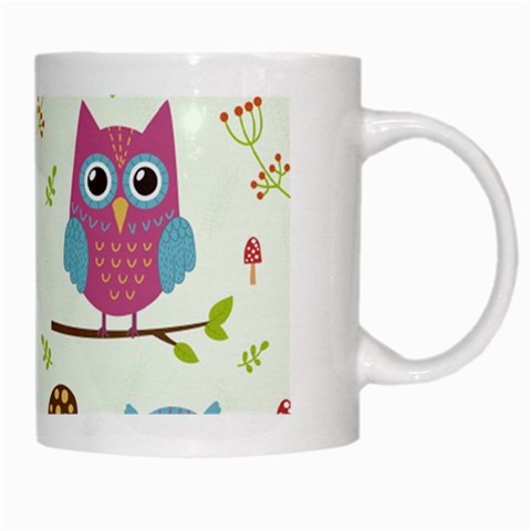 Forest Seamless Pattern With Cute Owls White Mug from ArtsNow.com Right