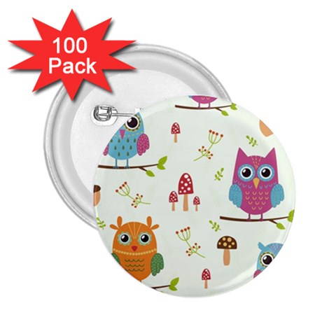Forest Seamless Pattern With Cute Owls 2.25  Buttons (100 pack)  from ArtsNow.com Front