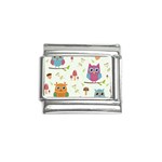 Forest Seamless Pattern With Cute Owls Italian Charm (9mm)