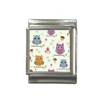 Forest Seamless Pattern With Cute Owls Italian Charm (13mm)