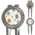 Forest Seamless Pattern With Cute Owls 3-in-1 Golf Divots