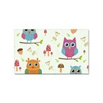 Forest Seamless Pattern With Cute Owls Sticker (Rectangular)