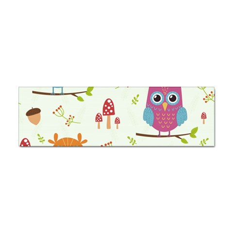 Forest Seamless Pattern With Cute Owls Sticker (Bumper) from ArtsNow.com Front