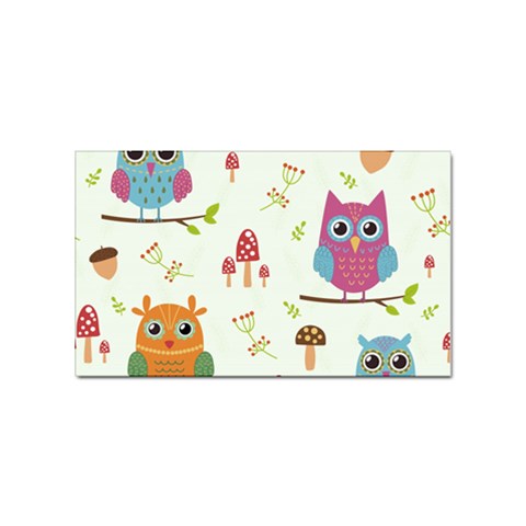 Forest Seamless Pattern With Cute Owls Sticker Rectangular (100 pack) from ArtsNow.com Front