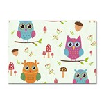 Forest Seamless Pattern With Cute Owls Sticker A4 (10 pack)