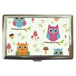 Forest Seamless Pattern With Cute Owls Cigarette Money Case