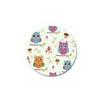 Forest Seamless Pattern With Cute Owls Golf Ball Marker