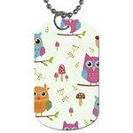 Forest Seamless Pattern With Cute Owls Dog Tag (Two Sides)
