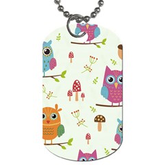 Forest Seamless Pattern With Cute Owls Dog Tag (Two Sides) from ArtsNow.com Back