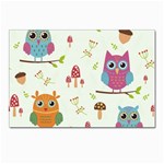 Forest Seamless Pattern With Cute Owls Postcard 4 x 6  (Pkg of 10)