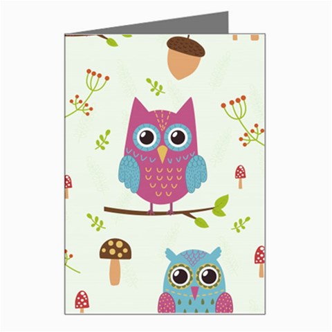 Forest Seamless Pattern With Cute Owls Greeting Card from ArtsNow.com Left
