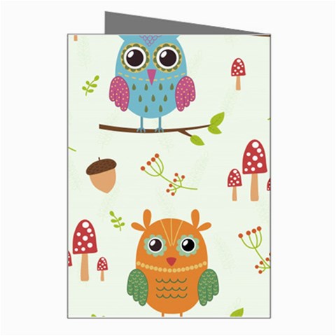 Forest Seamless Pattern With Cute Owls Greeting Card from ArtsNow.com Right