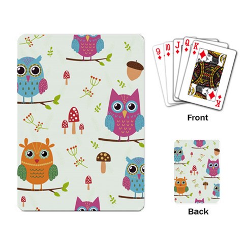 Forest Seamless Pattern With Cute Owls Playing Cards Single Design (Rectangle) from ArtsNow.com Back