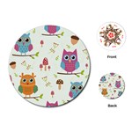 Forest Seamless Pattern With Cute Owls Playing Cards Single Design (Round)
