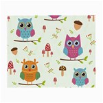 Forest Seamless Pattern With Cute Owls Small Glasses Cloth (2 Sides)