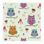 Forest Seamless Pattern With Cute Owls Medium Glasses Cloth (2 Sides)