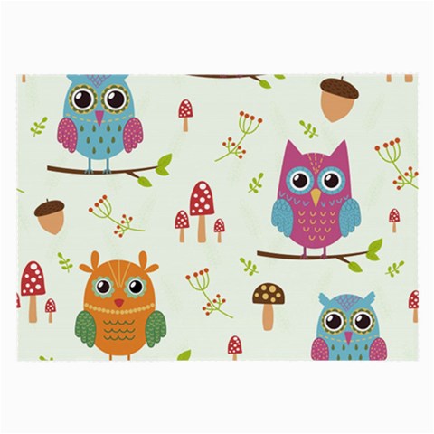 Forest Seamless Pattern With Cute Owls Large Glasses Cloth (2 Sides) from ArtsNow.com Front