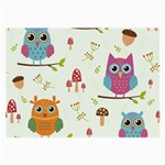 Forest Seamless Pattern With Cute Owls Large Glasses Cloth (2 Sides)