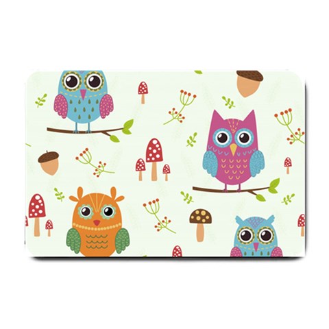 Forest Seamless Pattern With Cute Owls Small Doormat from ArtsNow.com 24 x16  Door Mat