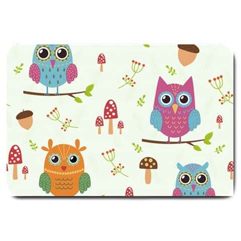 Forest Seamless Pattern With Cute Owls Large Doormat from ArtsNow.com 30 x20  Door Mat